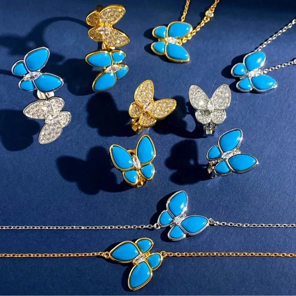 Butterfly Sterling Silver Turquoise Bracelet - Picture 3 of 16